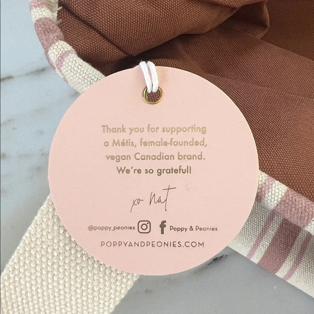 Poppy & Peonies Pink and Cream Striped Tote - Picture 4 of 6